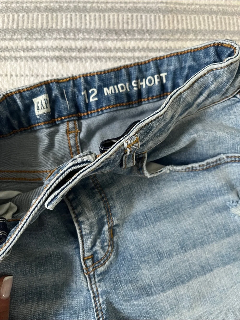 GAP Light Blue Distressed Denim Shorts